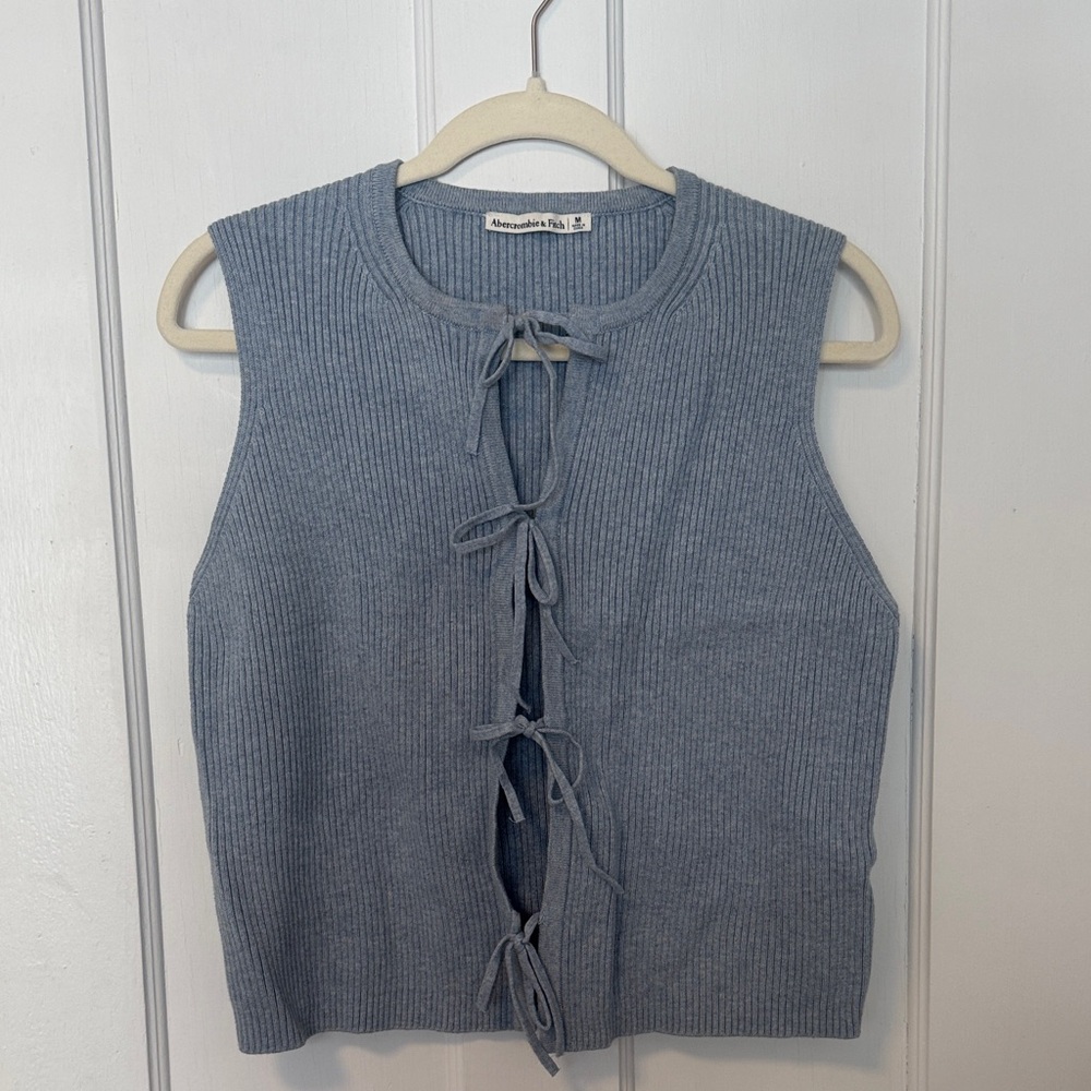 Abercrombie & Fitch Blue Tie-Front Tank Top